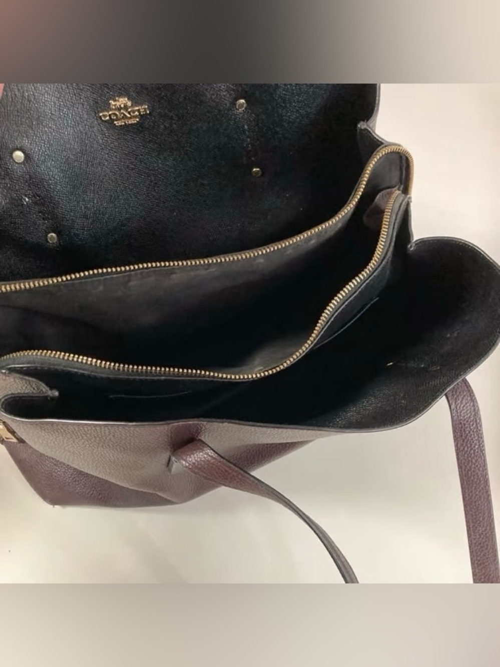 COACH Charlie Oxblood Leather Tote 52547 - Picture 7 of 11